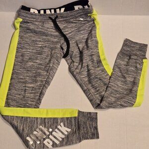 Victoria's Secret Gray and Neon Yellow Joggers
